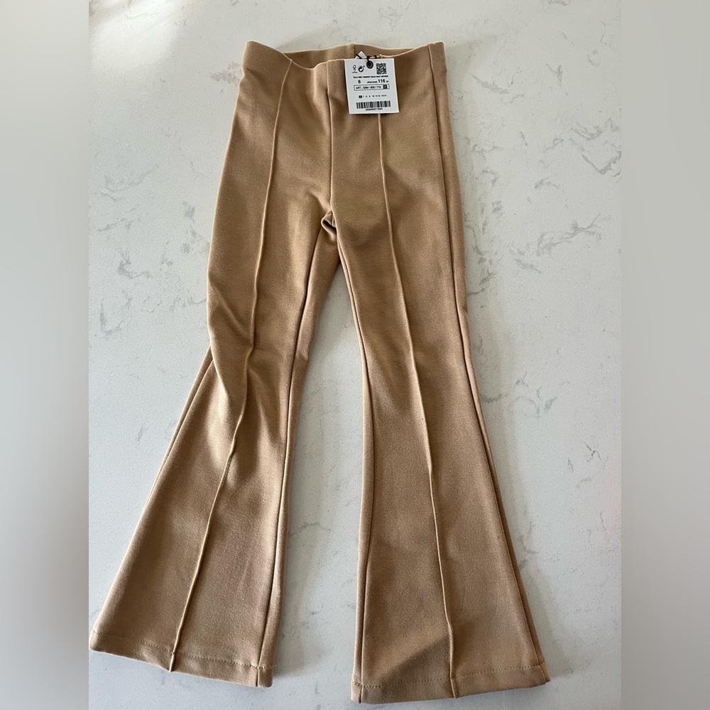 Zara Flared Piped Ponte Knit Leggings NWT ! Size 6 girls